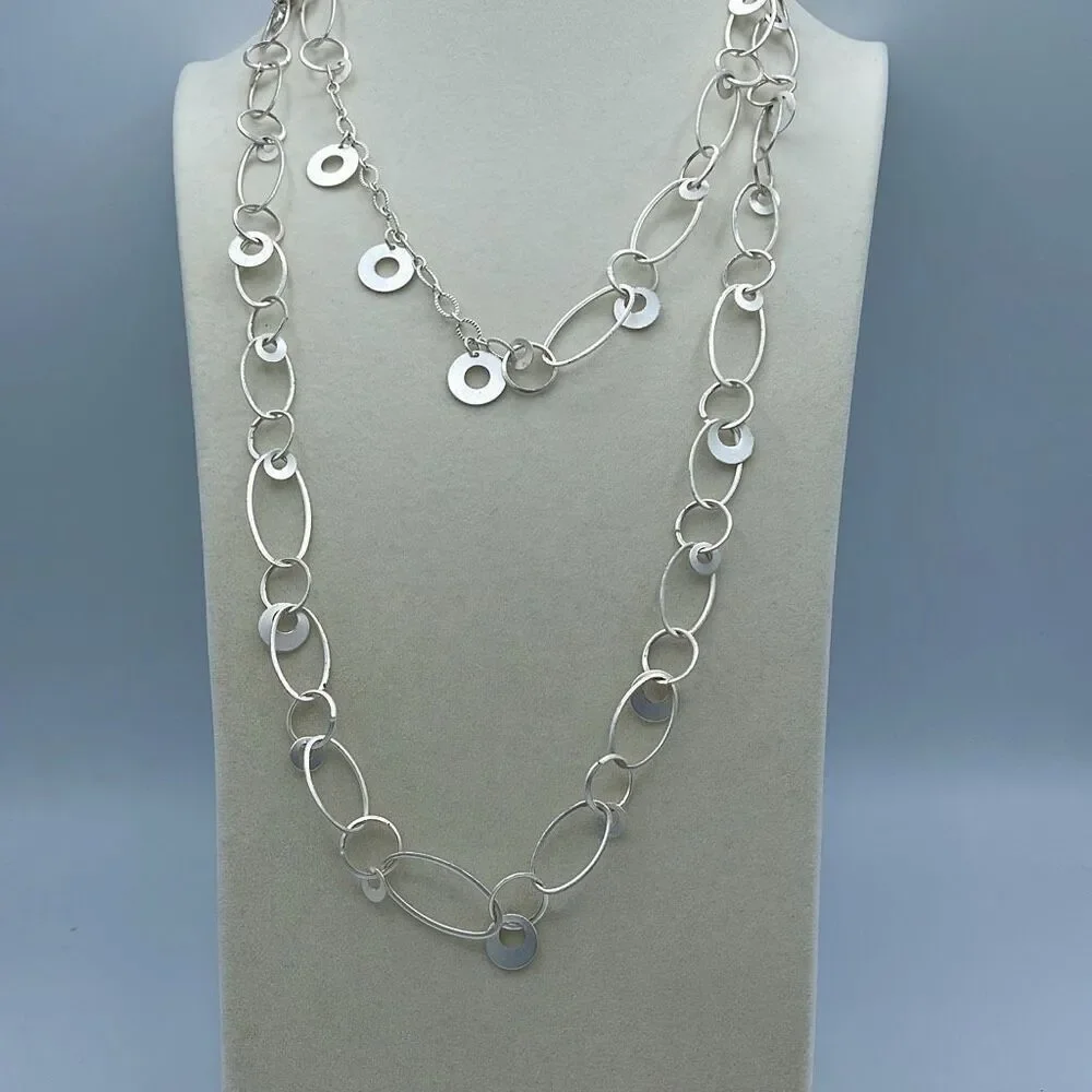 Silver double chain necklace by Premier Designs